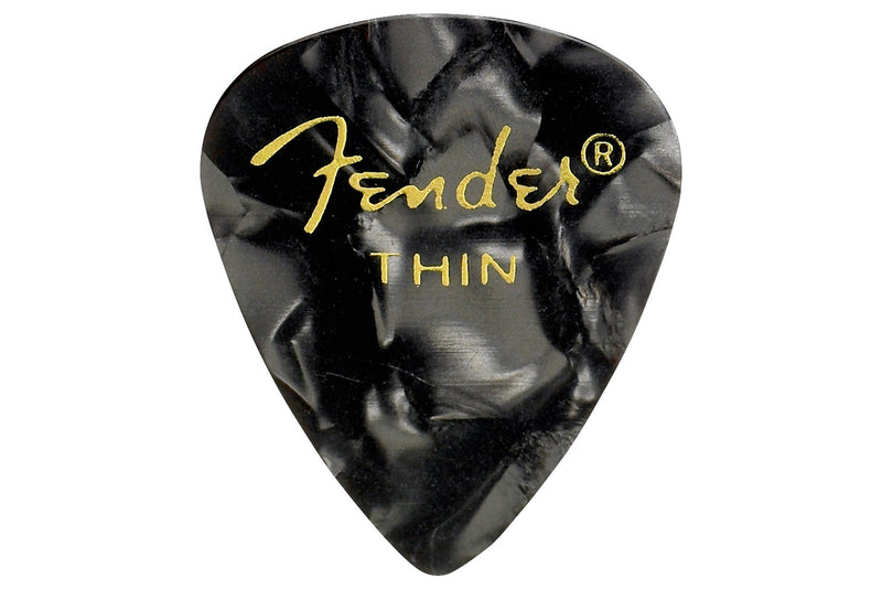 ปิ๊กกีตาร์ Fender Celluloid Picks, 351 Shape Thin Black Moto