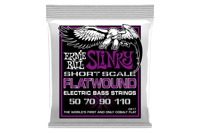 สายเบส Ernie Ball Power Slinky Flatwound Short Scale Electric Bass Strings 50-110 Gauge