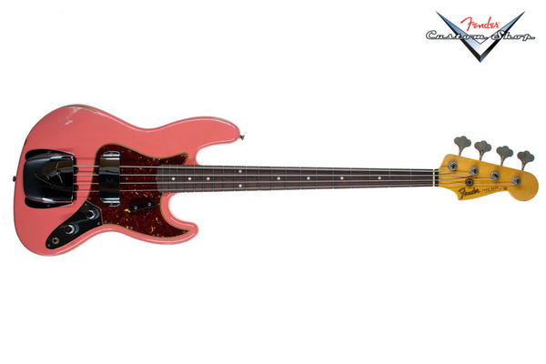 เบสไฟฟ้า Fender Custom Shop '60 Jazz Bass Relic, Super Faded Aged Tahitian Coral