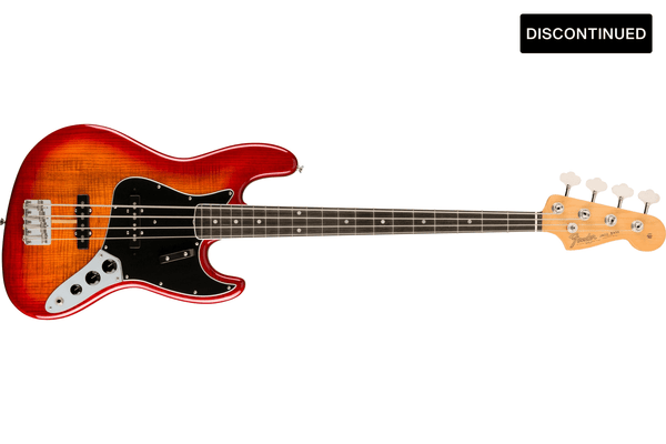 เบสไฟฟ้า FENDER RARITY FLAME ASH TOP JAZZ BASS PLASMA RED BURST