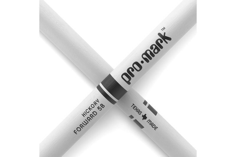 ProMark TX5BW-WH Classic Forward 5B Painted White Hickory Drumstick, Oval Wood Tip