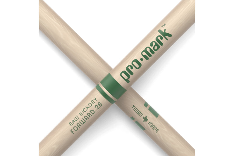 ProMark TXR2BW Classic Forward 2B Raw Hickory Drumstick, Oval Wood Tip