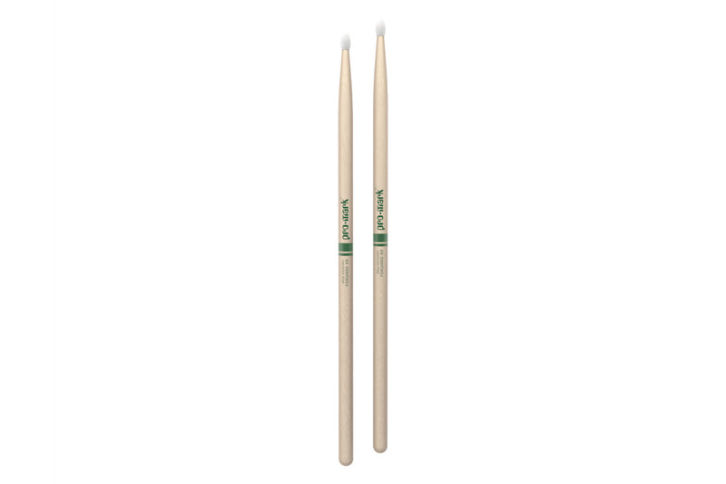 ProMark TXR5AN Classic Forward 5A Raw Hickory Drumstick, Oval Nylon Tip