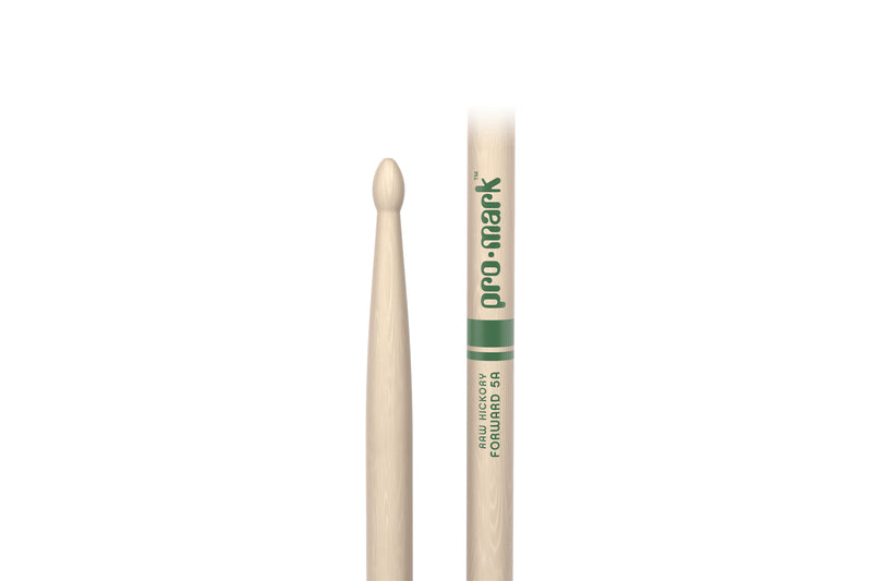 ProMark TXR5AW Classic Forward 5A Raw Hickory Drumstick, Oval Wood Tip