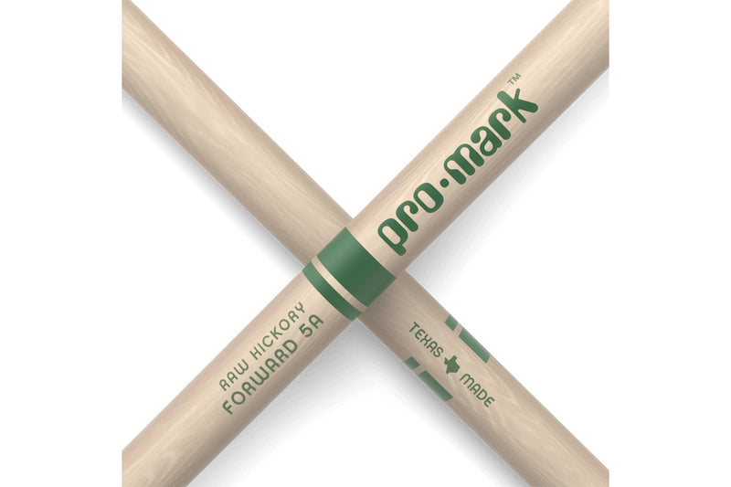 ProMark TXR5AW Classic Forward 5A Raw Hickory Drumstick, Oval Wood Tip