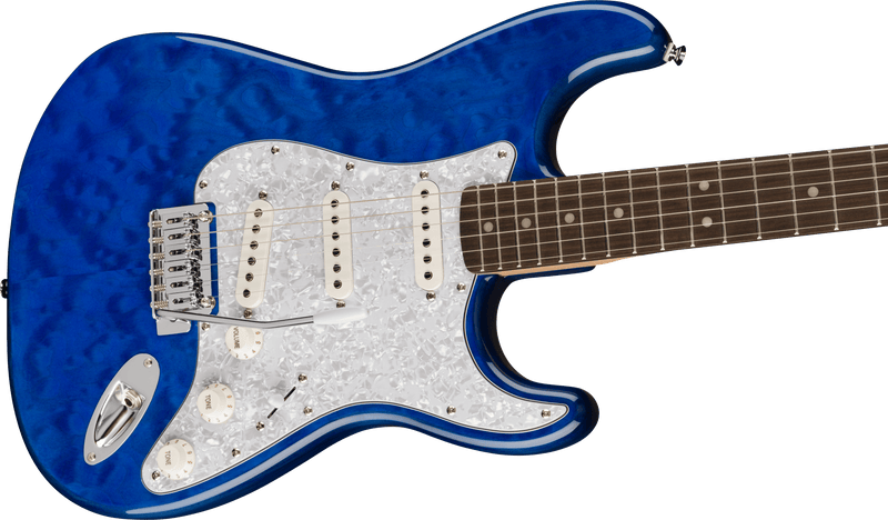 กีต้าร์ไฟฟ้า Squier FSR Affinity Series Stratocaster QMT Sapphire Blue Transparent