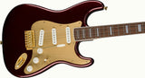 กีต้าร์ไฟฟ้า Squier 40th Anniversary Stratocaster, Gold Edition, Ruby Red Metallic