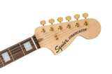 กีต้าร์ไฟฟ้า Squier 40th Anniversary Stratocaster, Gold Edition, Ruby Red Metallic