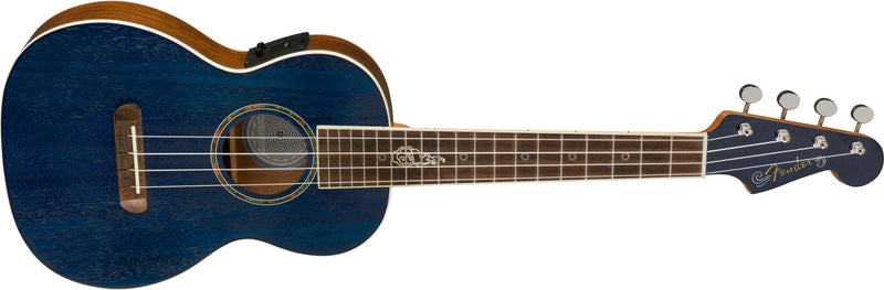 อูคูเลเล่ Fender Dhani Harrison Ukulele Sapphire Blue Transparent