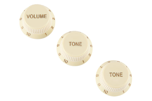 ฝาครอบวอลลุ่มกีต้าร์ Fender Stratocaster Soft Touch Knobs, Aged White