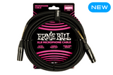 Ernie Ball 20' BRAIDED MALE / FEMALE XLR MICROPHONE CABLE BLACK