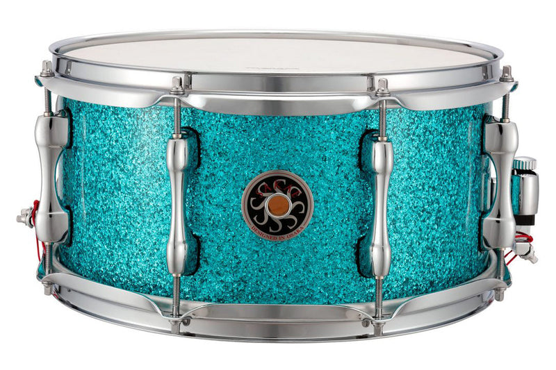 Sakae Snare Drum Maple 14 "x 5,5" Turquoise Champagne