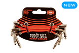 Ernie Ball 3" FLAT RIBBON PATCH CABLE 3-PACK - RED