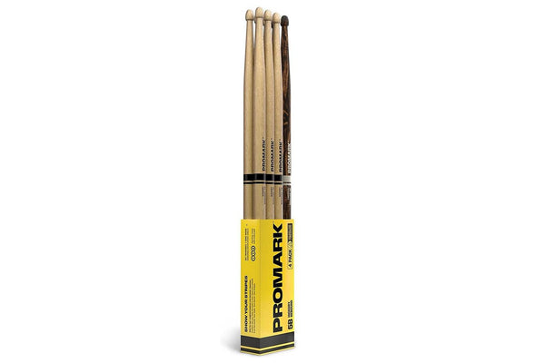 ไม้กลอง Promark Rebound 5A Hickory & FireGrain Drumstick (แพ็ค 4 คู่)