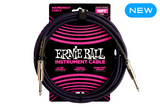 Ernie Ball 10 Feet Braided Straight / Angle Instrument Cable Purple Black