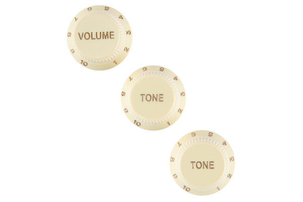 ฝาครอบวอลลุ่มกีต้าร์ Fender Stratocaster Soft Touch Knobs, Aged White