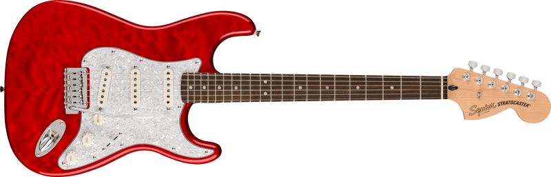 กีต้าร์ไฟฟ้า Squier FSR Affinity Series Stratocaster QMT Crimson Red Transparent