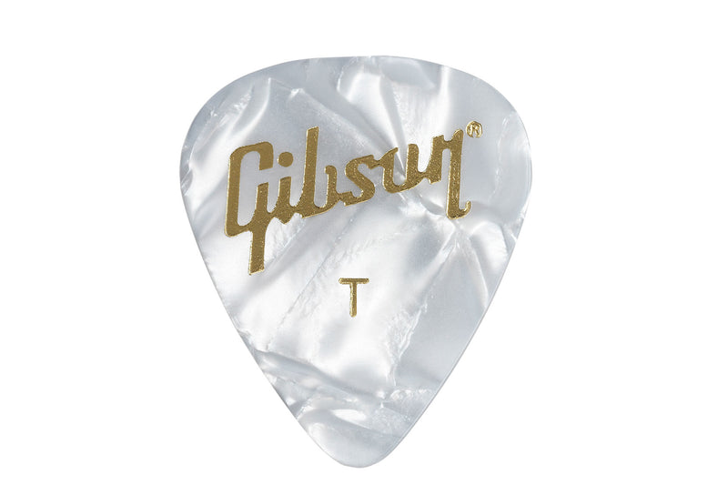 ปิ๊กกีต้าร์ Gibson White Pearl Picks, 12 Pack (12 ตัว)