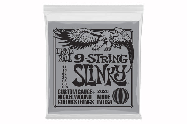 สายกีตาร์ไฟฟ้า ERNIE BALL SLINKY 9-STRING NICKEL WOUND 9-105 GAUGE