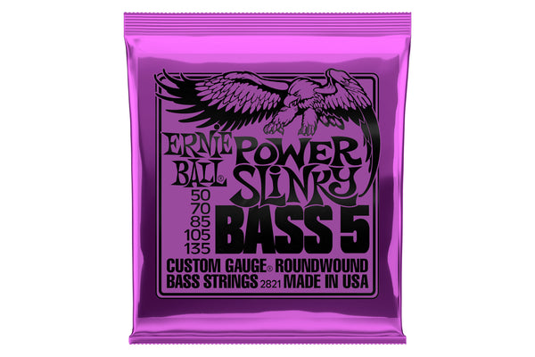 Ernie Ball Power Slinky 5-String Nickel Wound Electric Bass Strings - 50-135 Gauge