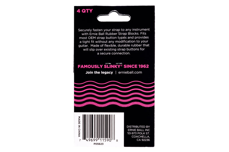 ERNIE BALL STRAP BLOCKS 4PK - PINK