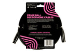 Ernie Ball 20' BRAIDED MALE / FEMALE XLR MICROPHONE CABLE BLACK