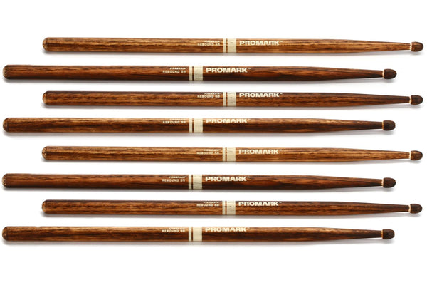 Promark Rebound 5B FireGrain Drumstick, Acorn Wood Tip (แพ็ค 4 คู่)