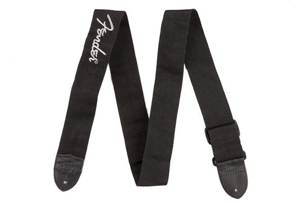 สายสะพายกีต้าร์ FENDER BLACK POLYESTER LOGO STRAPS