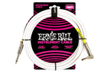 Ernie Ball 15' STRAIGHT / ANGLE INSTRUMENT CABLE - WHITE