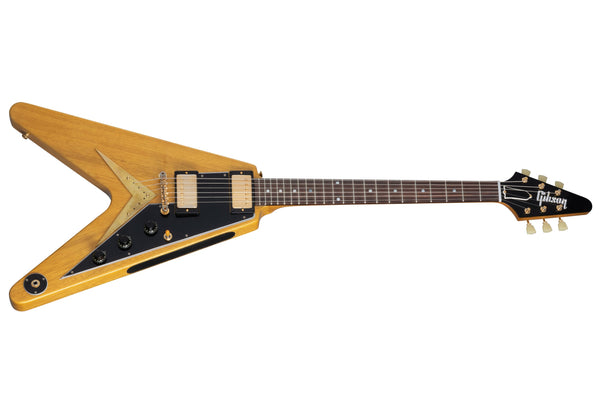 กีต้าร์ไฟฟ้า Gibson 1958 Korina Flying V Reissue (Black Pickguard) Natural