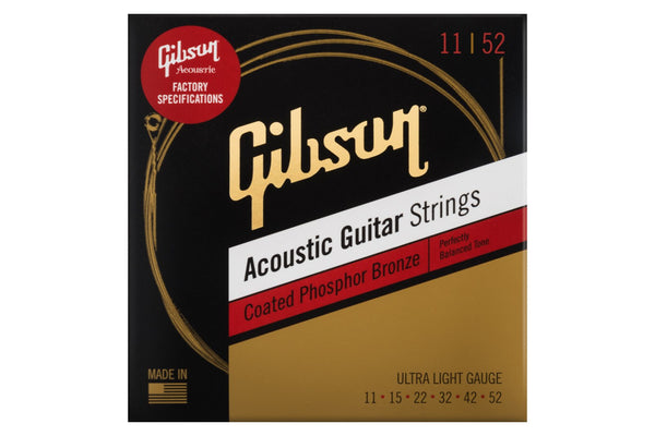 สายกีต้าร์โปร่ง Gibson Coated Phosphor Bronze Acoustic Guitar Strings