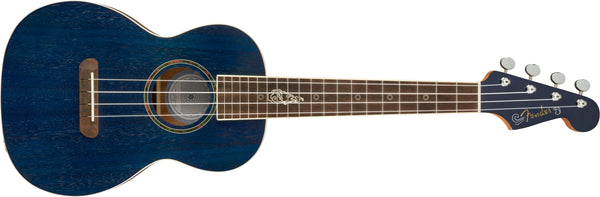 อูคูเลเล่ Fender Dhani Harrison Ukulele Sapphire Blue Transparent