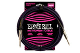 Ernie Ball 10 Feet Braided Straight / Angle Instrument Cable Purple Black