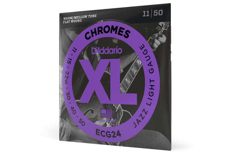 สายกีต้าร์ไฟฟ้า D'Addario ECG24 Jazz Light Strings, 11-50