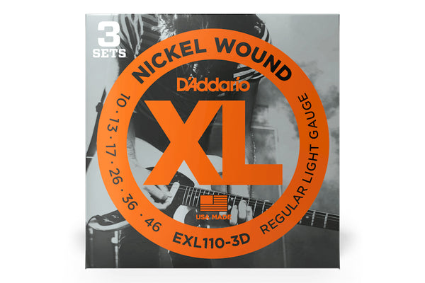 สายกีต้าร์ D'Addario EXL110-3D Regular Light 3-Pack 10-46