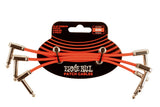 Ernie Ball 6" FLAT RIBBON PATCH CABLE 3-PACK - RED