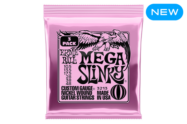 Ernie Ball Mega Slinky Nickel Wound Electric Guitar Strings 3 Pack - 10.5-48 Gauge