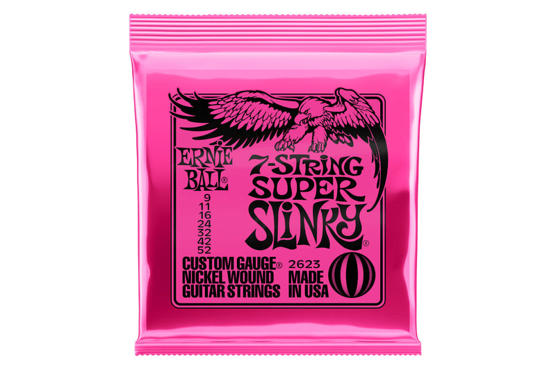 สายกีต้าร์ไฟฟ้า Ernie Ball SUPER SLINKY 7-STRING NICKEL WOUND ELECTRIC GUITAR STRINGS 9-52