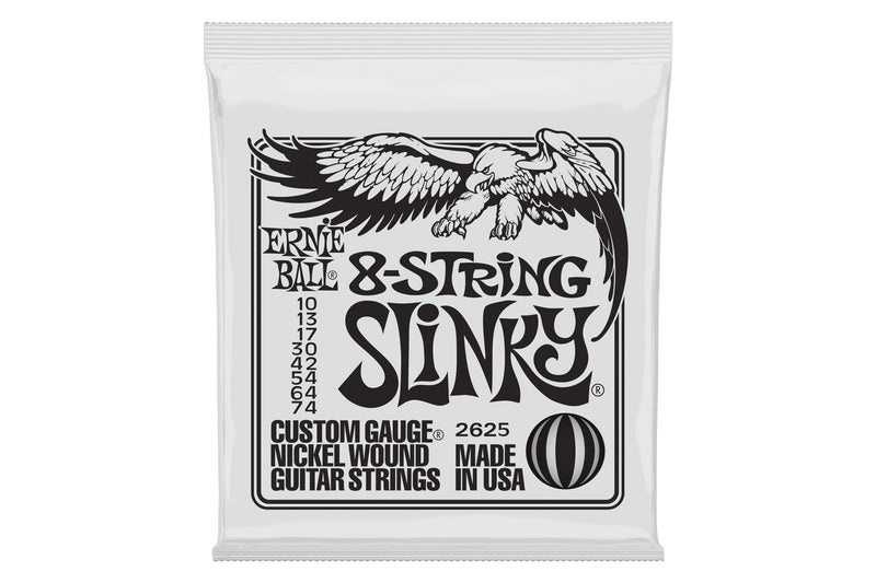 สายกีต้าร์ไฟฟ้า ERNIE BALL SLINKY 8-STRING NICKEL WOUND ELECTRIC GUITAR STRINGS - 10-74 GAUGE