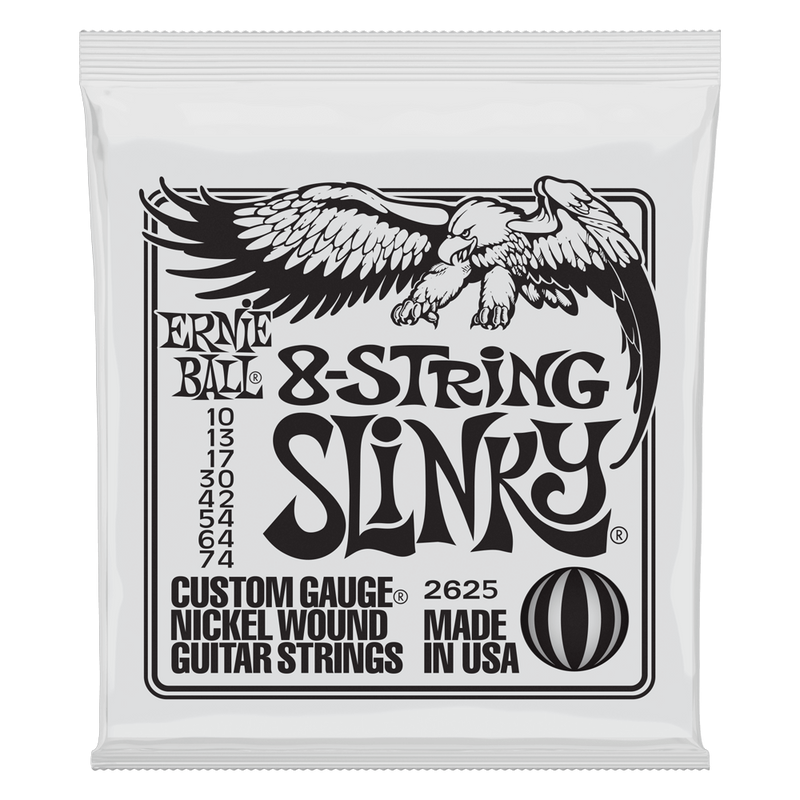 สายกีต้าร์ไฟฟ้า Ernie Ball SLINKY 8-STRING NICKEL WOUND ELECTRIC GUITAR STRINGS 10/74