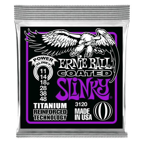 สายกีต้าร์ไฟฟ้า Ernie Ball POWER SLINKY RPS COATED TITANIUM ELECTRIC GUITAR STRINGS 11-48