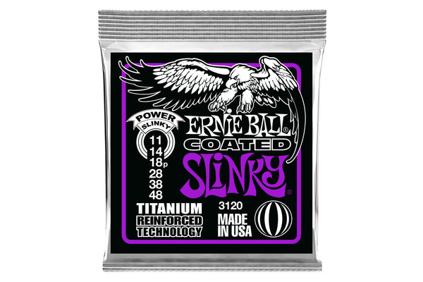 สายกีต้าร์ไฟฟ้า Ernie Ball POWER SLINKY RPS COATED TITANIUM ELECTRIC GUITAR STRINGS 11-48