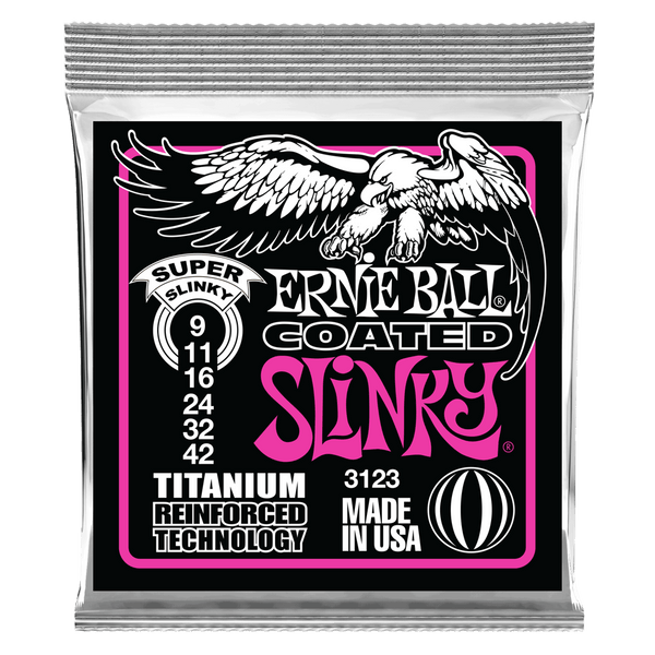 สายกีต้าร์ไฟฟ้า Ernie Ball SUPER SLINKY RPS COATED TITANIUM ELECTRIC GUITAR STRINGS 9-42