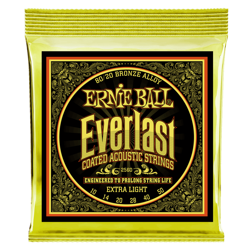 สายกีต้าร์โปร่ง Ernie Ball EVERLAST EXTRA LIGHT COATED 80/20 BRONZE ACOUSTIC 10-50