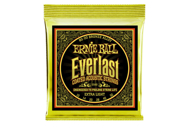 สายกีต้าร์โปร่ง Ernie Ball EVERLAST EXTRA LIGHT COATED 80/20 BRONZE ACOUSTIC 10-50