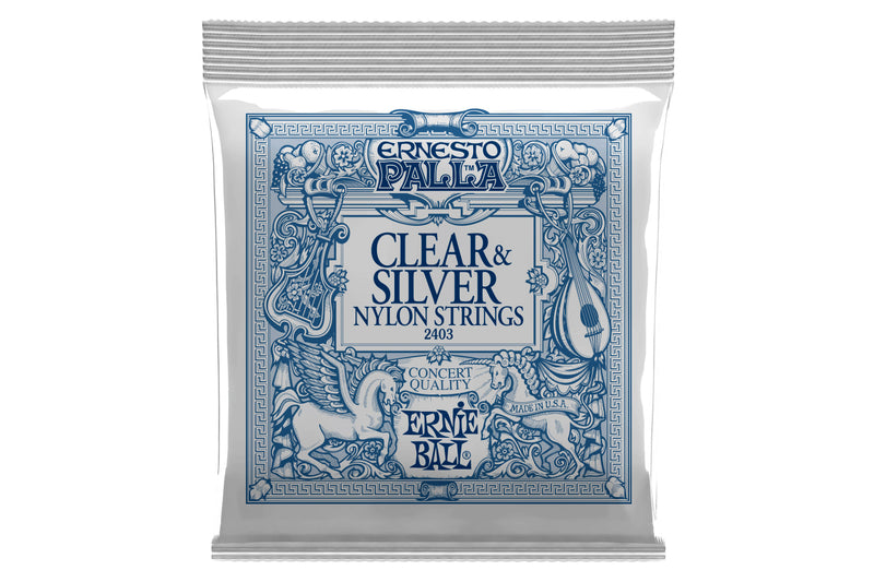 สายกีต้าร์คลาสสิค Ernie Ball ERNESTO PALLA CLEAR & SILVER NYLON CLASSICAL GUITAR STRINGS