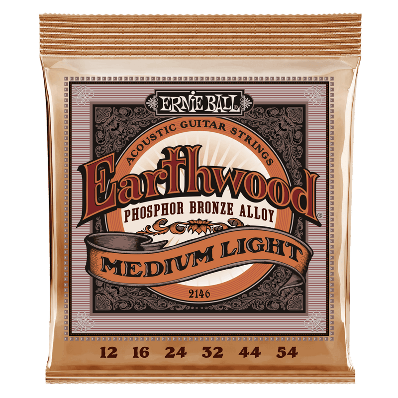 สายกีต้าร์โปร่ง Ernie Ball EARTHWOOD MEDIUM LIGHT PHOSPHOR BRONZE ACOUSTIC GUITAR STRINGS 12-54