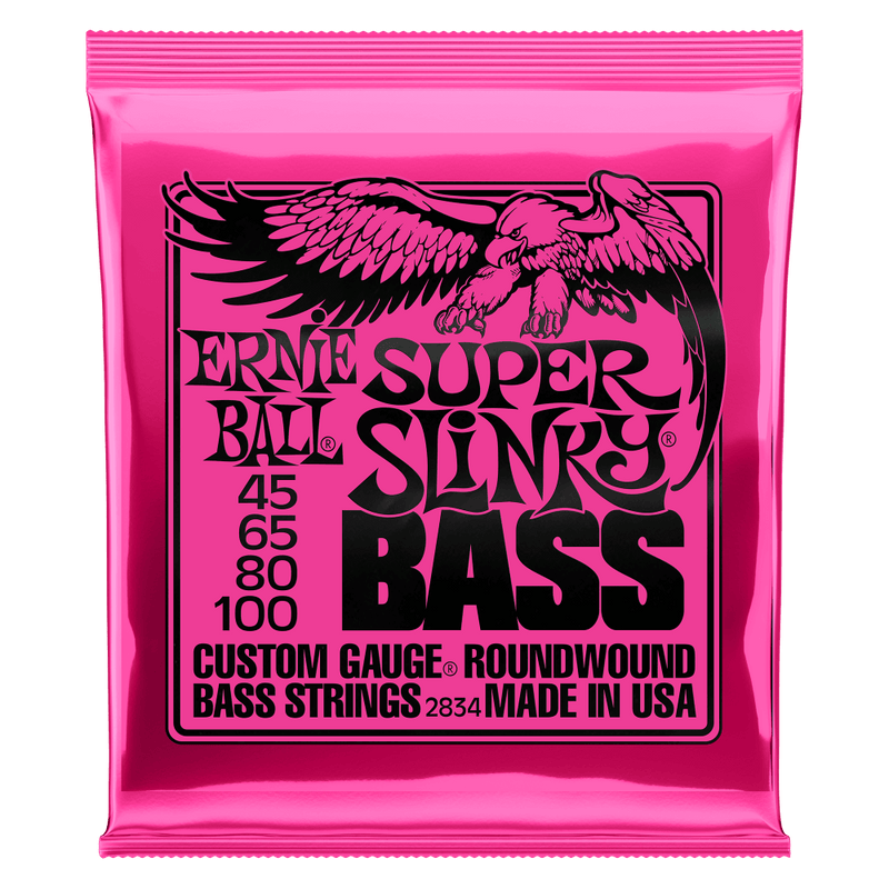 สายเบส Ernie Ball SUPER SLINKY NICKEL WOUND ELECTRIC BASS STRINGS 45-100
