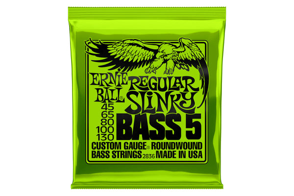 สายเบส Ernie Ball REGULAR SLINKY 5-STRING NICKEL WOUND ELECTRIC BASS STRINGS 45-130