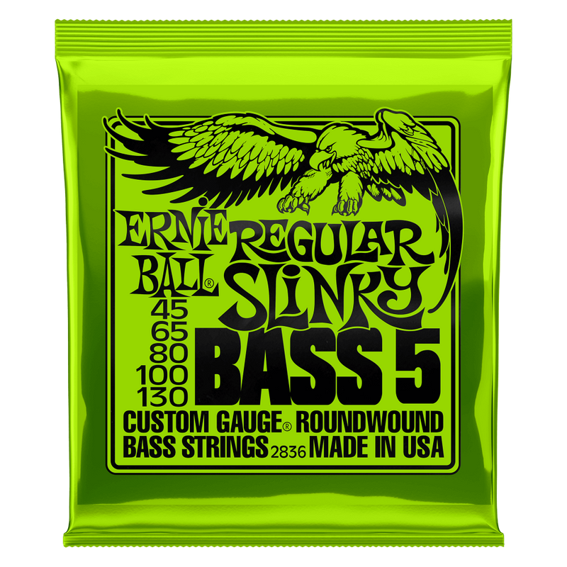 สายเบส Ernie Ball REGULAR SLINKY 5-STRING NICKEL WOUND ELECTRIC BASS STRINGS 45-130